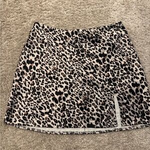 Princess Polly Black and Cream Animal Print Mini Skirt